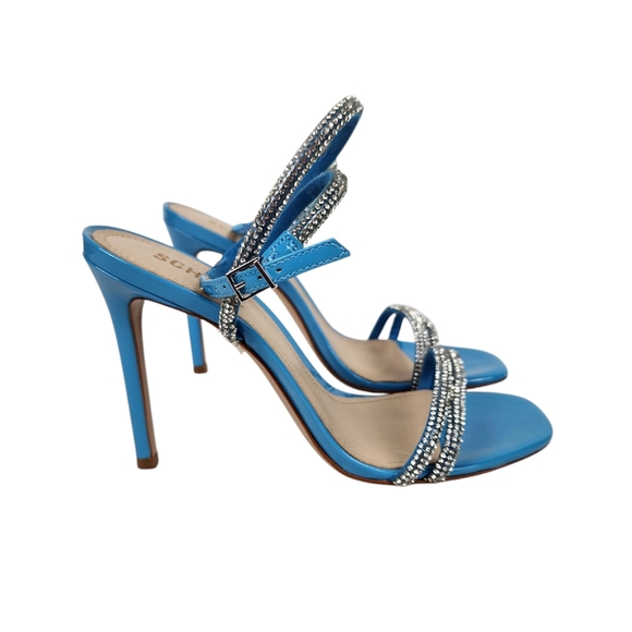 Schutz Altina Glam NWOT Blue Embellished Jeweled Stiletto Heel Prom Women Size 8 - Picture 4 of 14